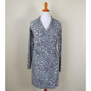 Norma Kamali Leopard Faux Wrap Dress L